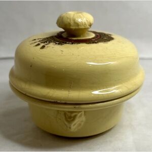 VTG French FoieGras Provence Yellow Sarreguemines Pottery/Terrine Dish LionHead